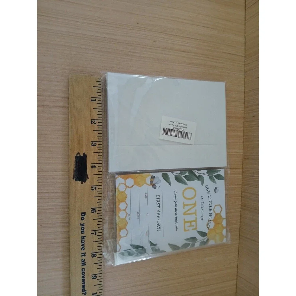 Baby's 1st Birthday Bumble Bee Invitation Cards 20 Cards & 20 Envelopes Included